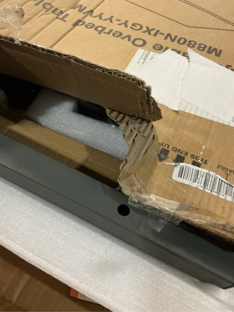 Condition photo showing Good Condition for Vaunn Medical Adjustable Overbed Bedside Table With Wheels (Hospital and Home Use) Walnut Brown