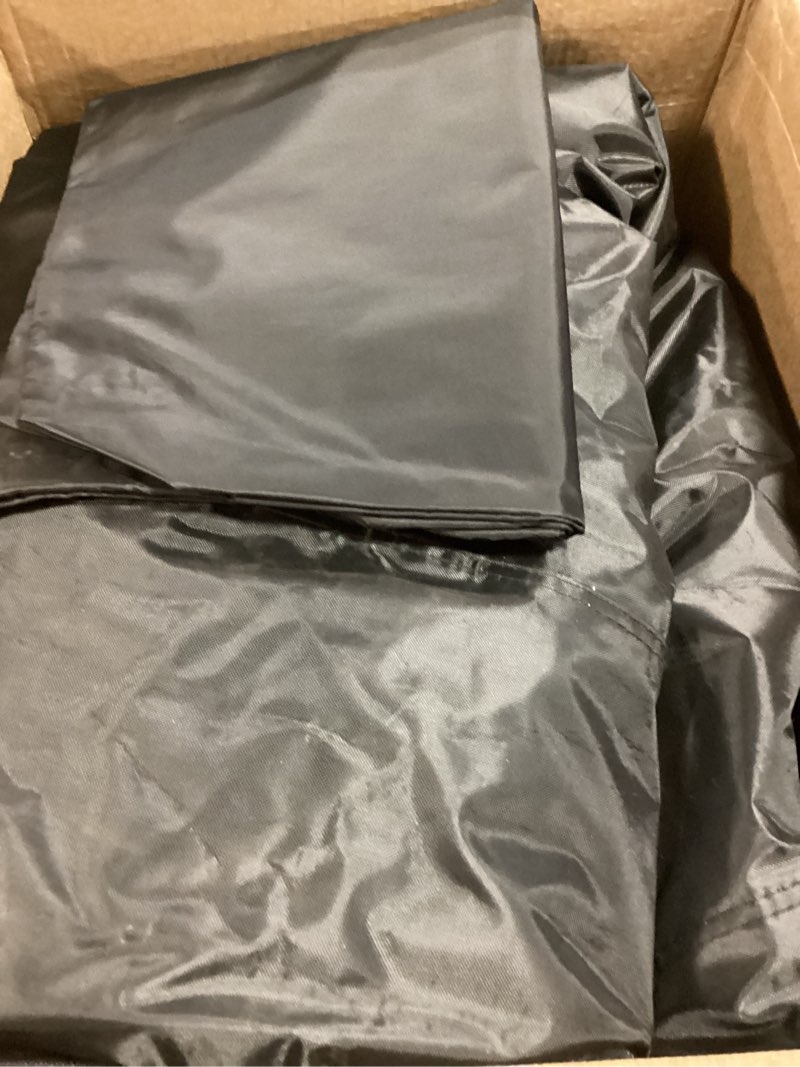 Condition photo showing As Is for 10L0L 4 Passenger Golf Cart Enclosure - 86" Roof Fit, Universal Golf Cart Cover for Yamaha Club Car EZGO,Waterproof 600D Rain Cover,Transparent Tail Light Panel,Foldable Door,4-Sided Clear Windows black 86" Roof Fit