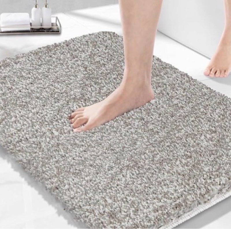 Beige Bathroom Rugs 27.5\"x19.6\", Extra Soft Absorbent Thick Shaggy Bath Rugs, Non Slip Quick Dry Bath Mat, Machine Washable Bath Rugs for Bathroom, Microfiber Rugs for Shower Bathtubs Beige 27.5\"x19.6\"