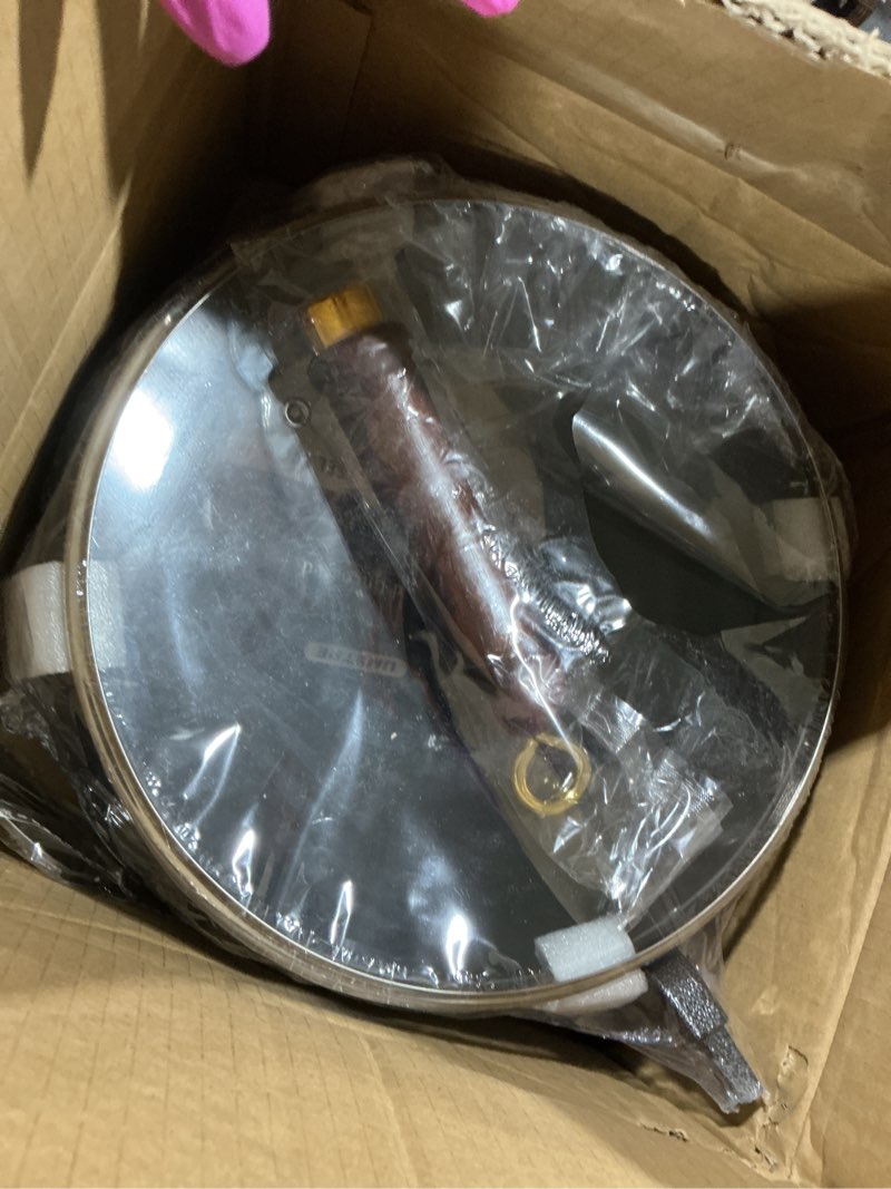 Condition photo showing New/Like New for carbon steel wok pan, 10.2" woks & stir-fry pans with glass lid cookwares, nonstick wok flat bottom small handmade chinese wok for for all stoves 10.2? with lid