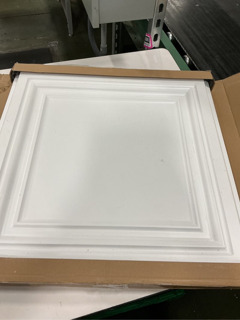 Condition photo showing New/Like New for Art3d PVC Ceiling Tiles, 2'x2' Plastic Sheet in White (12-Pack) 24"x24" White 1 12