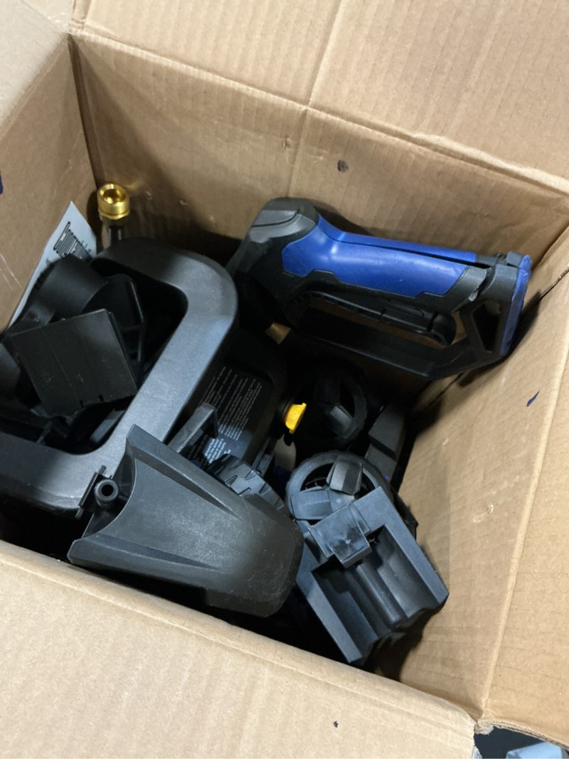 Condition photo showing As Is for westinghouse epx3500 electric pressure washer, 2500 max psi 1.76 max gpm with anti-tipping technology, onboard soap tank, pro-style steel wand, 5-nozzle set, for cars/fences/driveways/home/patios