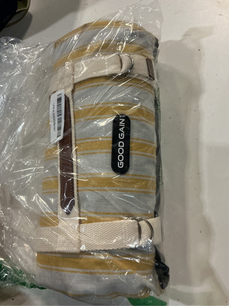 Condition photo showing Good Condition for g good gain picnic blankets waterproof - extra large outdoor blanket sand free foldable with carry strap for beach, camping, park grass, hiking, travel, concerts, indoor(bumblebee) bumblebee yellow