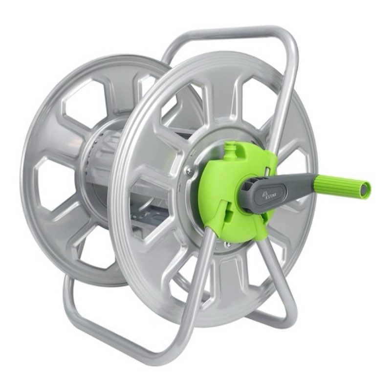 Metal YESTAR Water Hose Reel Cart,Hold 100 Ft of 5/8 Inch Hose,Portable Hose Reels for Outside.Storage and Watering Black-metal