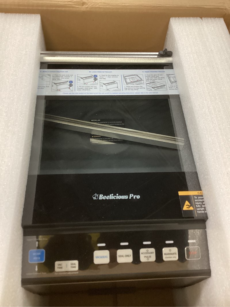 Condition photo showing Good Condition for DualCore CVS101 Chamber Vacuum Sealer for Liquids & Sous Vide, 6L Dual Vacuum Zones & Extra-Wide Bag Clamp, 230W Dual-Core Dry Pump x4, Commercial-Grade Food Packaging Machine for Home Use Dark Silver