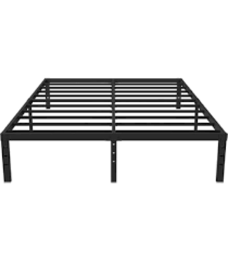 NEW JETO Metal Bed Frame,Queen Size Bed Frame with Storage Space,Heavy Duty Sturdy Mattress Foundati