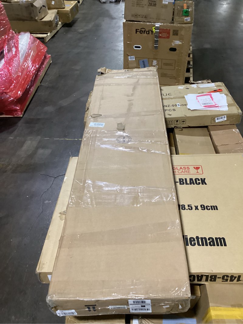 Condition photo showing Good Condition for GarveeHome Farmhouse Dining Table for 6-8 People, 71 in Long Kitchen Tables with Wooden Sturdy Frame, 6 ft Large Rectangular Dinner Table for Dining Room, Kitchen, Brown, 71" Non-extendable Brown 71" Non-extendable