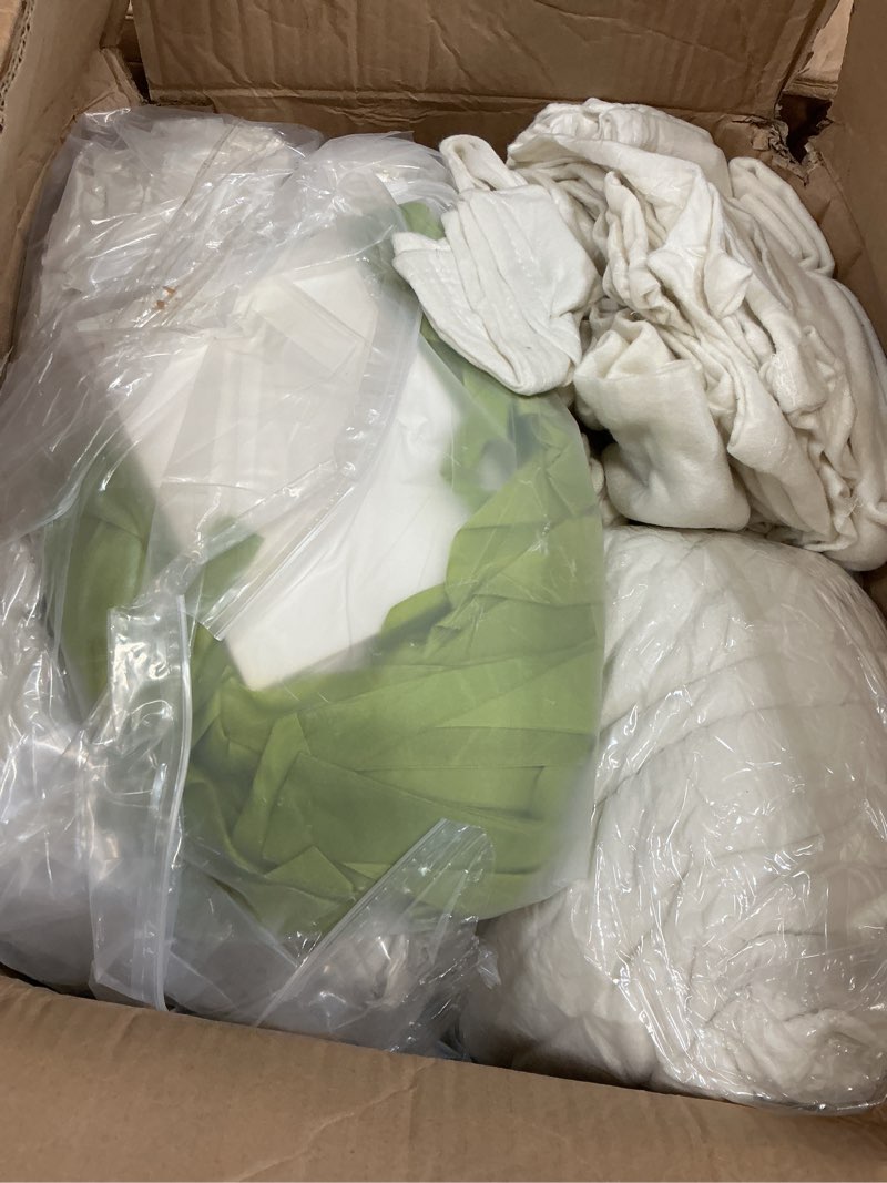 Condition photo showing Good Condition for buryeah 48 pack oeko-tex certified wedding flannel throw blanket bulk 50 x 60 inch soft fleece lap blanket with thank you cards ribbon for guests sleepover spa slumber gifts (cream white) cream white 48