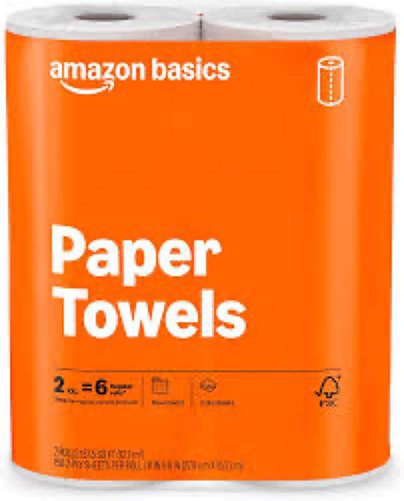 Amazon Basics 2-Ply Paper Towel, Flex Sheets, 150 Sheet per Roll, 6 Rolls, White(2 pack)