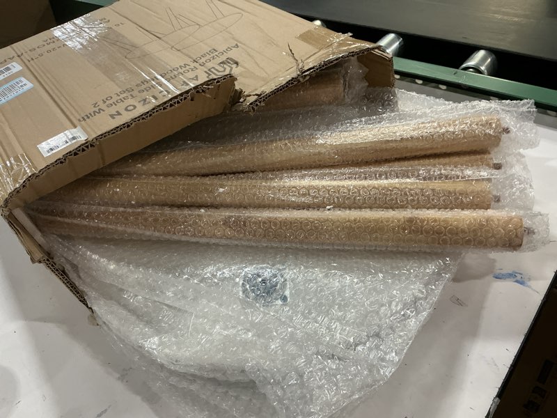 Condition photo showing Good Condition for Apicizon Round Side Table Set of 2, White Nightstand Coffee End Table for Living Room, Bedroom, Small Spaces, Modern Home Decor Bedside Table with Natural Wood Legs, 16.5 Inches Natural 2