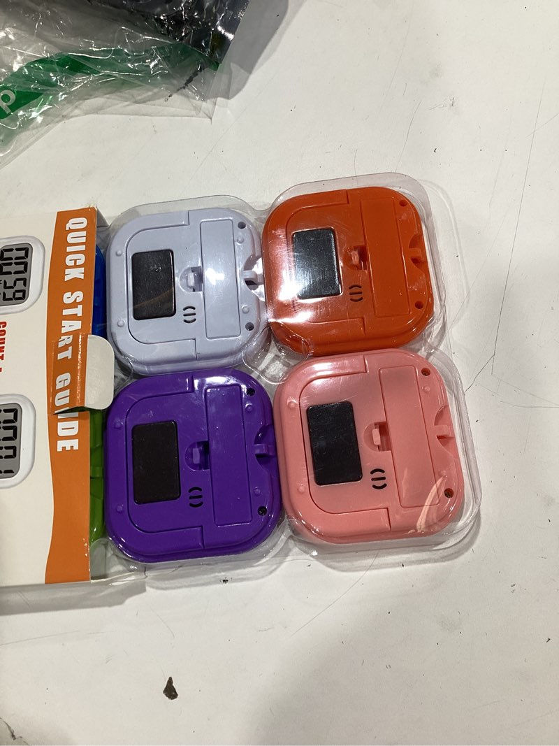 Condition photo showing New/Like New for zilleen classroom timers for kids classroom magnetic digital kitchen timers for cooking teachers gym game 6 pcs white & black & pink & green & orange & purple 6