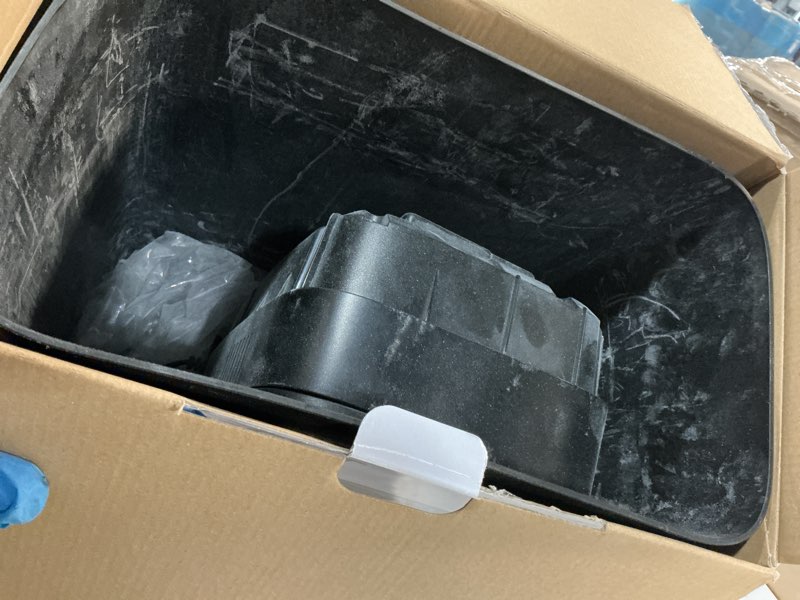 Condition photo showing As Is for pen+gear 12-sheet cross-cut paper/credit card shredder with 5.5 gallon bin, black, home & office use
