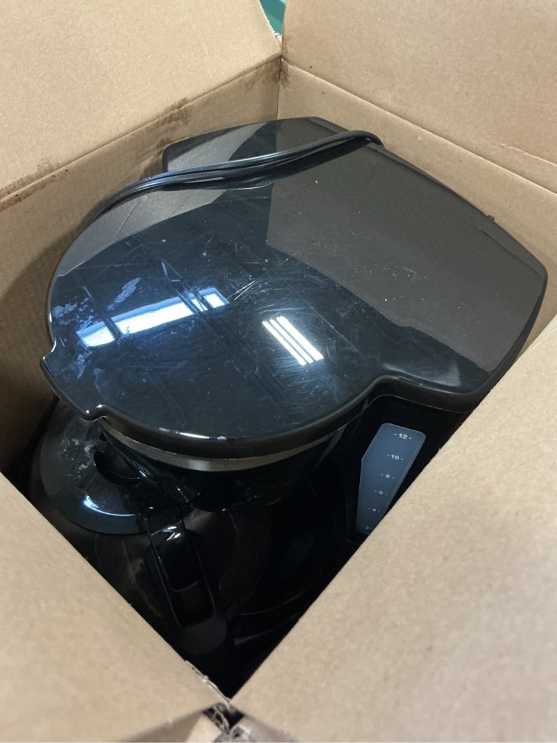 Condition photo showing As Is for BLACK+DECKER 12-Cup Digital Coffee Maker, Programmable, Washable Basket Filter, Sneak-A-Cup, Auto Br
