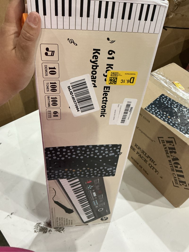 Condition photo showing New/Like New for 61 keys keyboard piano, electronic digital piano with built-in speaker microphone, portable keyboard gift teaching for beginners, electric piano for kids
