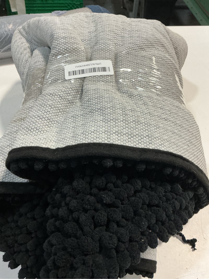 Condition photo showing Good Condition for OLANLY Dog Door Mat for Muddy Paws 59x35, Ultra Absorbent Chenille Mud Doormat, Non-Slip Washable and Dirt Trapping Doormat for Indoor Entryway, Quick-Dry Indoor Pet Bed Mats for Dogs, Black 59" x 35" Black