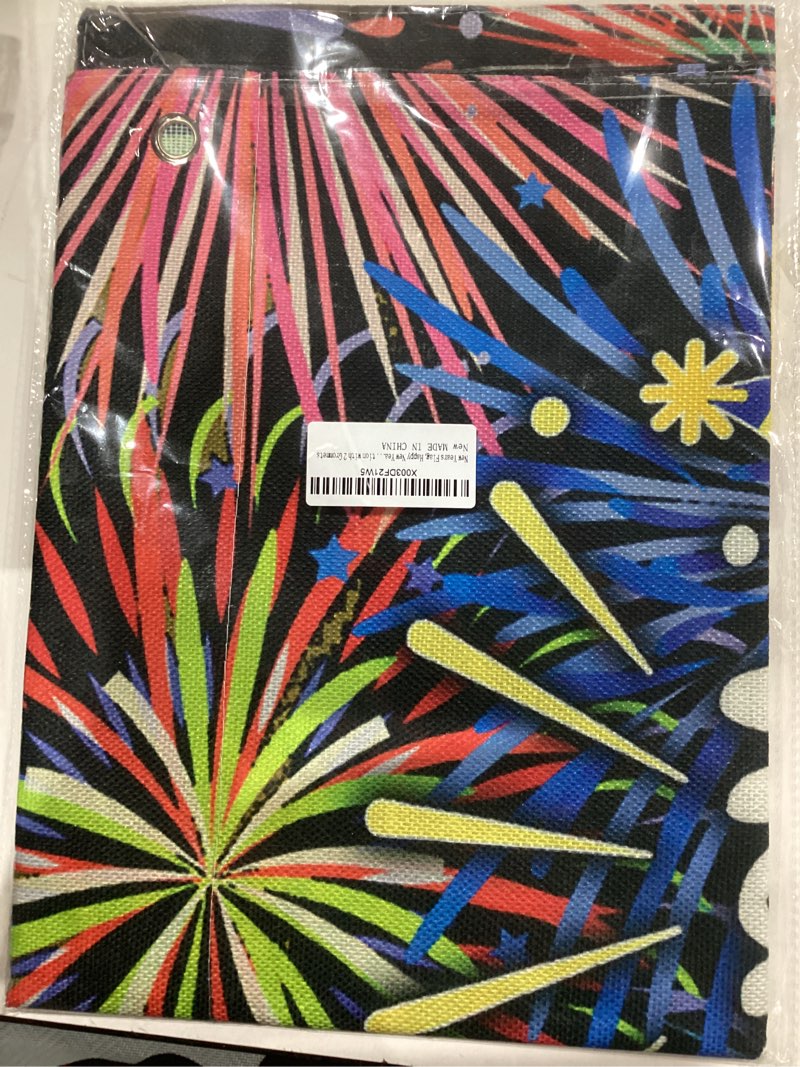 Condition photo showing New/Like New for New Years Flag,Happy New Year Garden Flag 28 x 40 Inch Happy New Year House Flag for Greettings or Decoration