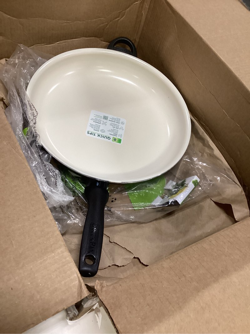 Condition photo showing Good Condition for greenpan rio healthy ceramic nonstick 13.5" frying pan skillet, pfas-free, dishwasher safe, black 13.5" frying pan with helper handle black