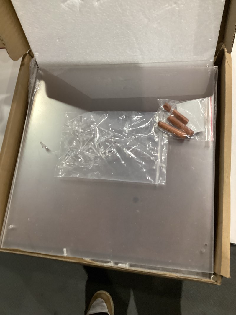Condition photo showing New/Like New for basketball display case, thickened uv protection clear acrylic lid basketball holder, wooden basketball base stand for autographed ball basketball display case-brown