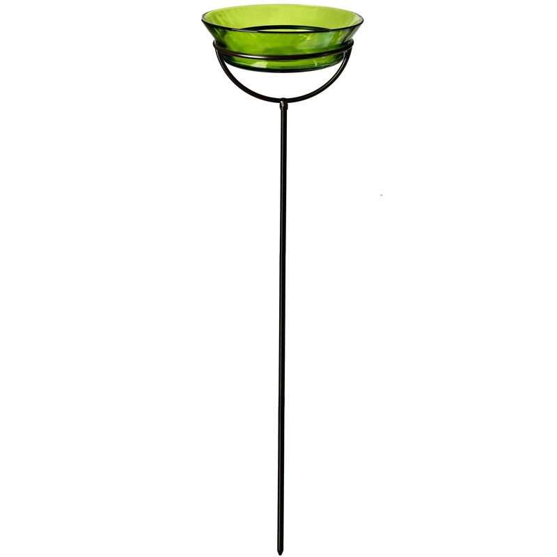 Mosaic Birds Cuban Garden Stake, M429-200-01, 36 Inch Tall, Lime Green