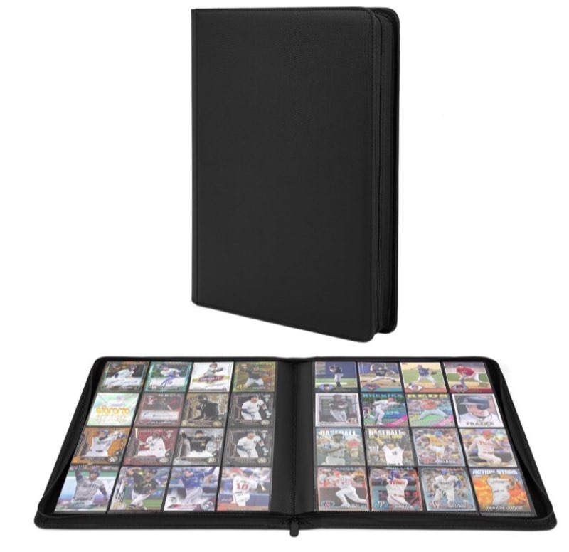 Rayvol Premium 1000+ Pockets Card Binder, 16-Pocket Ringless Trading Card Album Folder 