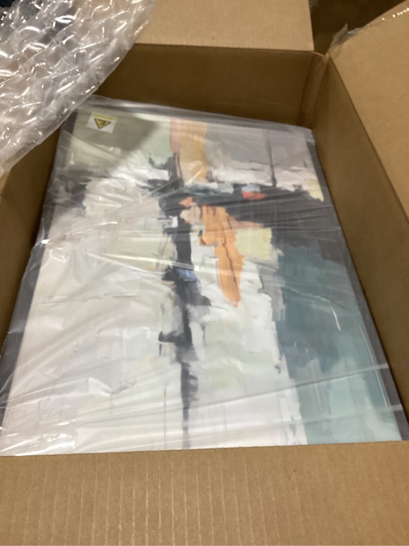 Condition photo showing Good Condition for Framed Colorful Abstract Wall Art for Bedroom, Set of 2 Modern Canvas Prints Paintings Artwork for Walls, Bright Blue Green Multicolor Pictures for Living Room, Dining Room, Bathroom Wall Decor 16x24 In 16" W x 24" H x 2Pcs Abstract Nights