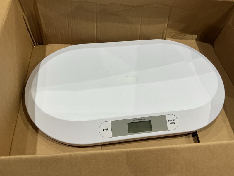Condition photo showing As Is for comfort babay scale with lcd display, high precision digital smart baby scale toddler scale infant scale baby weighing scale body weight for baby, capacity: 20kg/44lbs