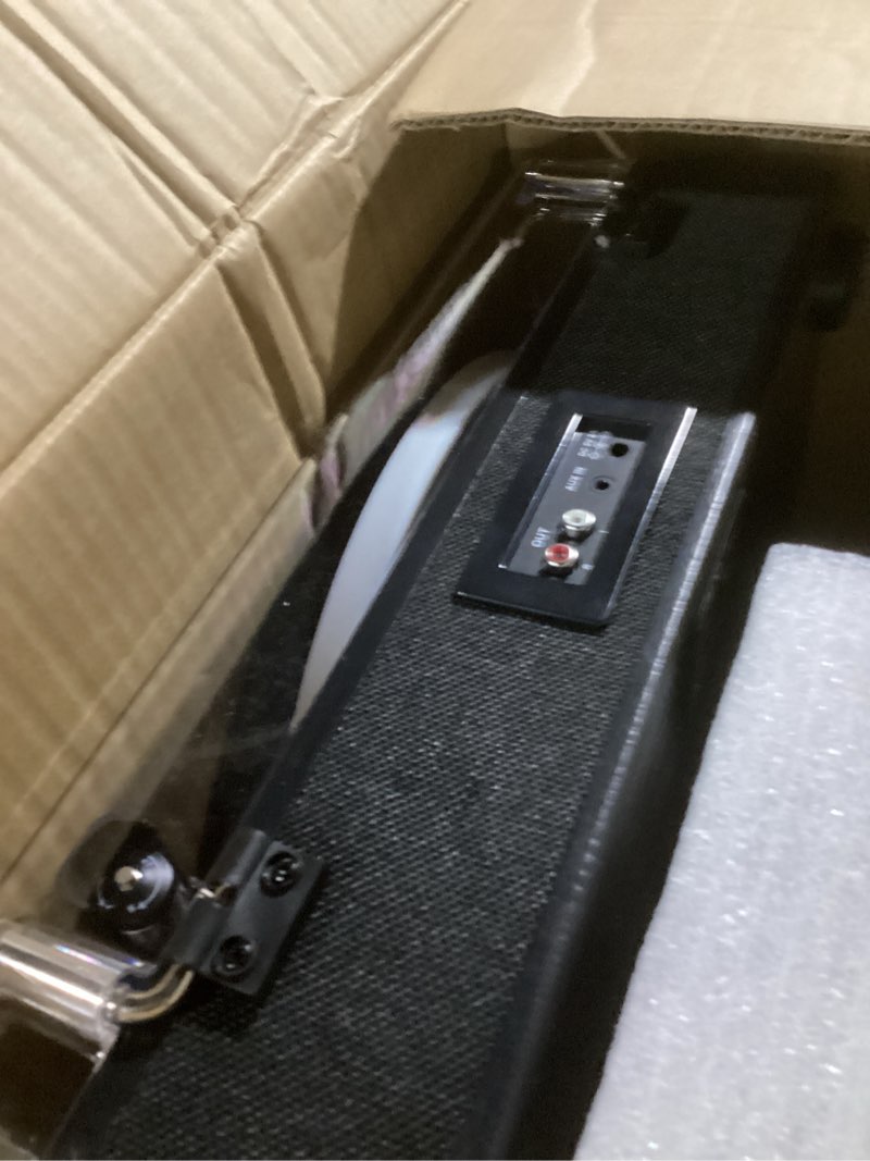 Condition photo showing Good Condition for LP&No.1 Record Player with Built-in Stereo Speakers, LED Control, 3-Speed Belt-Drive Vinyl Turntable with USB Playback & Recording, Wireless Input & Output, Auto Stop, Pitch Control | Black Black Wood