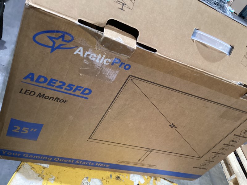 Condition photo showing As Is for arcticpro 24.5 inch 300hz 240hz gaming monitor, fhd 1080p, 1ms, pc monitor gaming, ips, adaptive sync, pc monitor, ntsc 85%, srgb 120%, ultra slim, dp x2, hdmi x2, vesa, with dp cable up to 300hz 24.5 inch 24.5" 300hz fhd ips