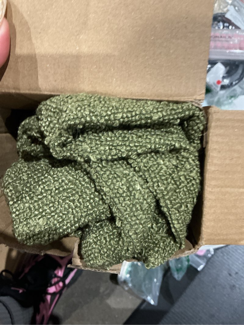 Condition photo showing Good Condition for miulee textured boucle throw pillow cover olive green accent solid lumbar pillow case spring decorative soft pack of 1 couch cushion chair sofa bedroom livingroom home decor,36x14 inch 36" x 14" (pack of 1) olive green