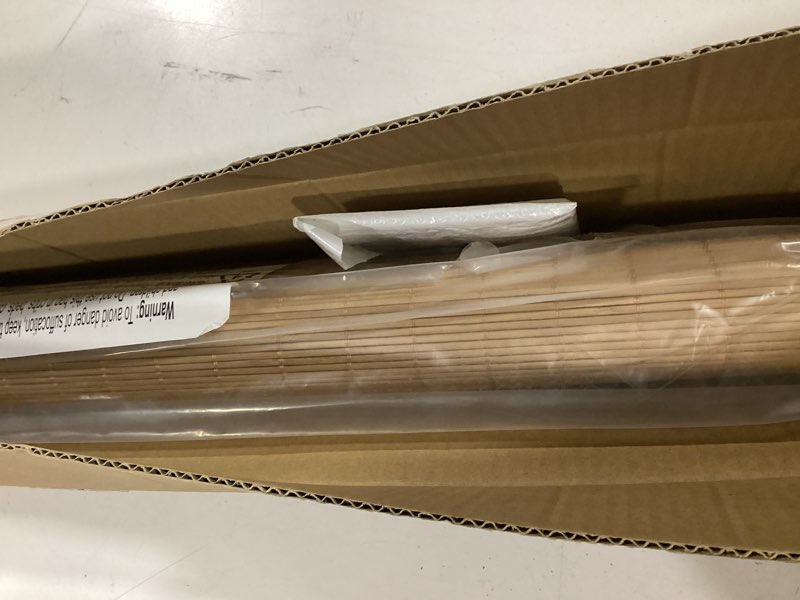 Condition photo showing Good Condition for lazblinds cordless bamboo blinds, roll up shades for windows, light filtering hanging window blinds, bamboo shades for patio indoor/outdoor porch, 36'' w x 72'' h, carbonized carbonized 36'' w x 72'' h