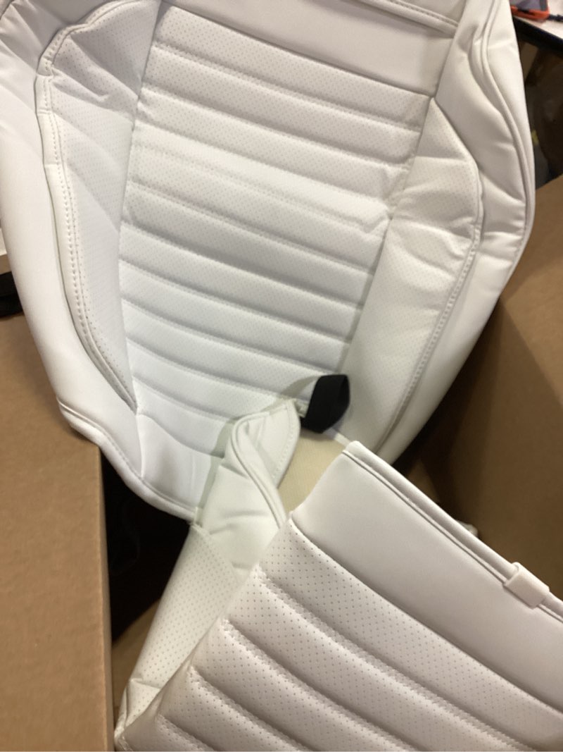 Condition photo showing Good Condition for (Only 1)Solid Car Seat Covers: White - Front
