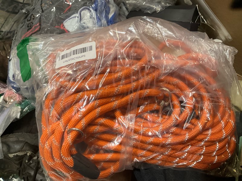 Condition photo showing Good Condition for long line leash for dog training 10ft 16ft 30ft 50ft 100ft, reflective threads check cord dog lead for large medium small dogs, dog tie-out cable for outside walkingplaying, camping, or kyard 50ft* 3/8 inch orange