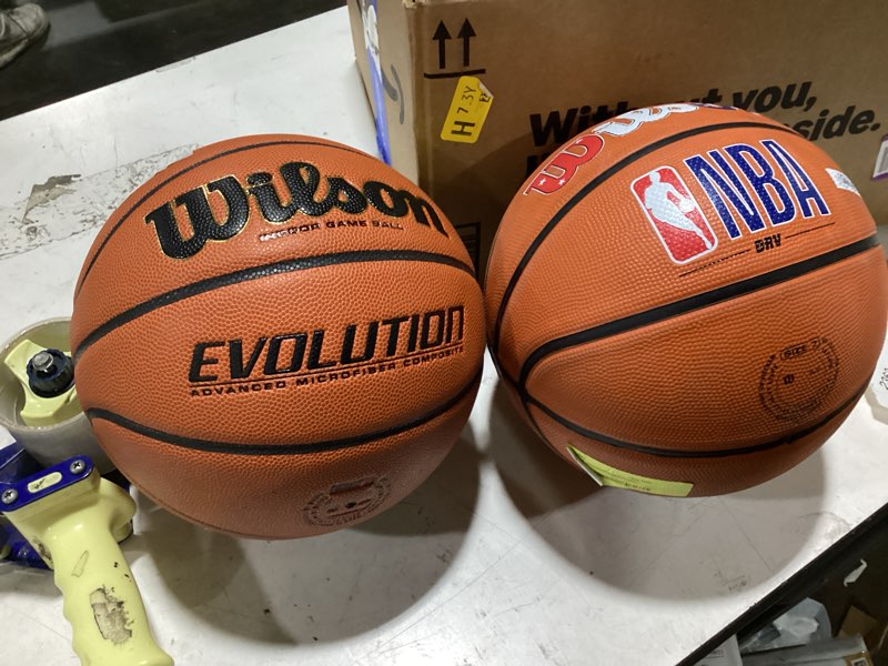 Condition photo showing Good Condition for 2 pack) wilson nba drv outdoor basketball - brown, size 7 - 29.5"