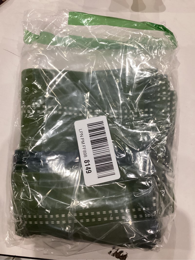 Condition photo showing As Is for Encasa XO Cotton Kitchen Towel Set - Super Absorbent 28"x18" Tea Towels & Dish Cloths for Washing Up, Drying Dishes, and Cleaning - Ultra Soft and Durable - Pack of 4 - Green 28x18 in (Set of 4) Green