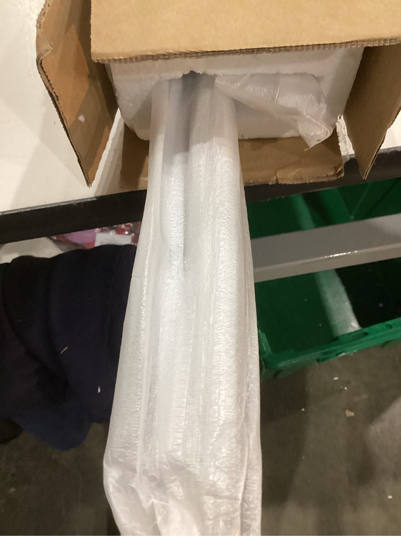 Condition photo showing As Is for Ceiling Curtain Track, Curtain Track with Roller Hooks, 9ft - 12ft Ceiling Mounted Rail Set for Room Divider, Black 9ft - 12ft Black