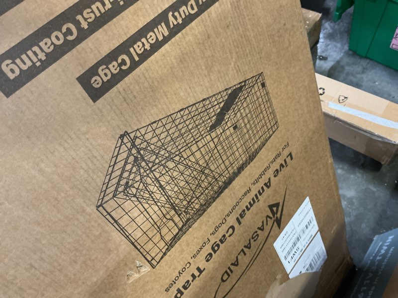 Condition photo showing New/Like New for Humane Large Animal Trap Black 42 x 15.7 x 17.7 inch, Easy to Set & Release Animal Trap Cage, Collapsible Live Traps for Dogs, Raccoons, Foxes, Coyotes