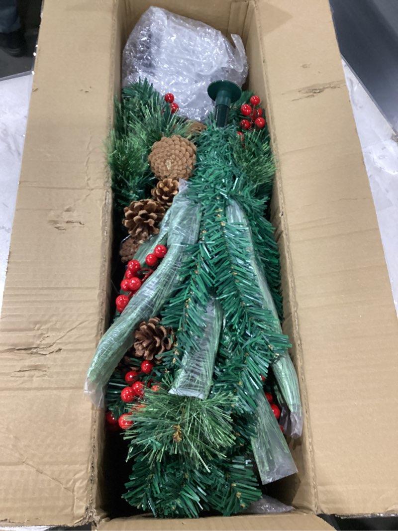 Condition photo showing New/Like New for 2 Pack Christmas Tree,3FT Artificial Christmas Entrance Tree with Ornaments and Lights Battery Oprated,Mini Xmas Trees for Front Door,Pathway, Tabletop, Entryway, Entrance Christmas Decorations