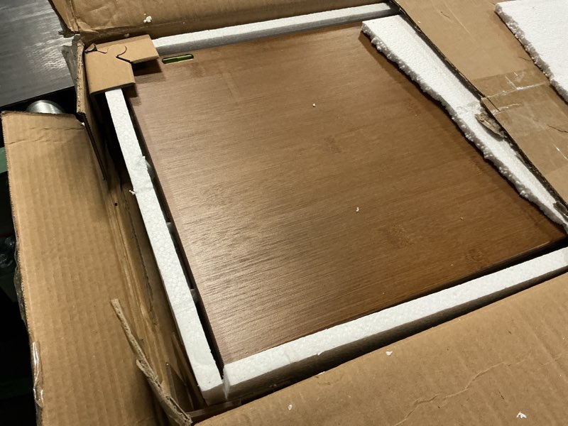 Condition photo showing As Is for Wire Shelf Covers, Bamboo Wire Rack Covers for Pantry, Closet (4pcs, 24" W x 12" D) 24"W x 12"D 4