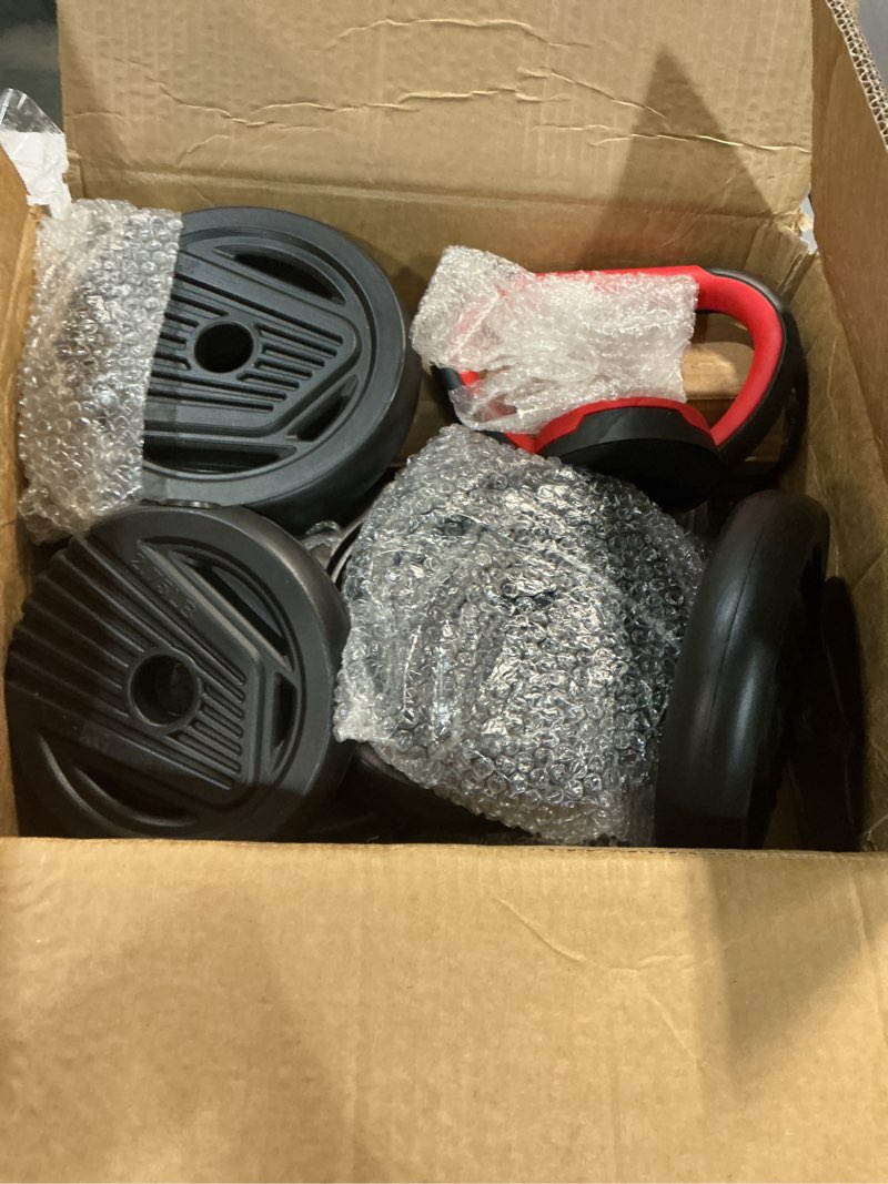 Condition photo showing Good Condition for adjustable dumbbell set, 10/20/30/45/70/90lbs free weight set with connector, 5 in1 dumbbells set used as barbell, kettlebells, push up stand,weight plate, fitness exercises for home gym suitable men/women 30lb(15lb pair)