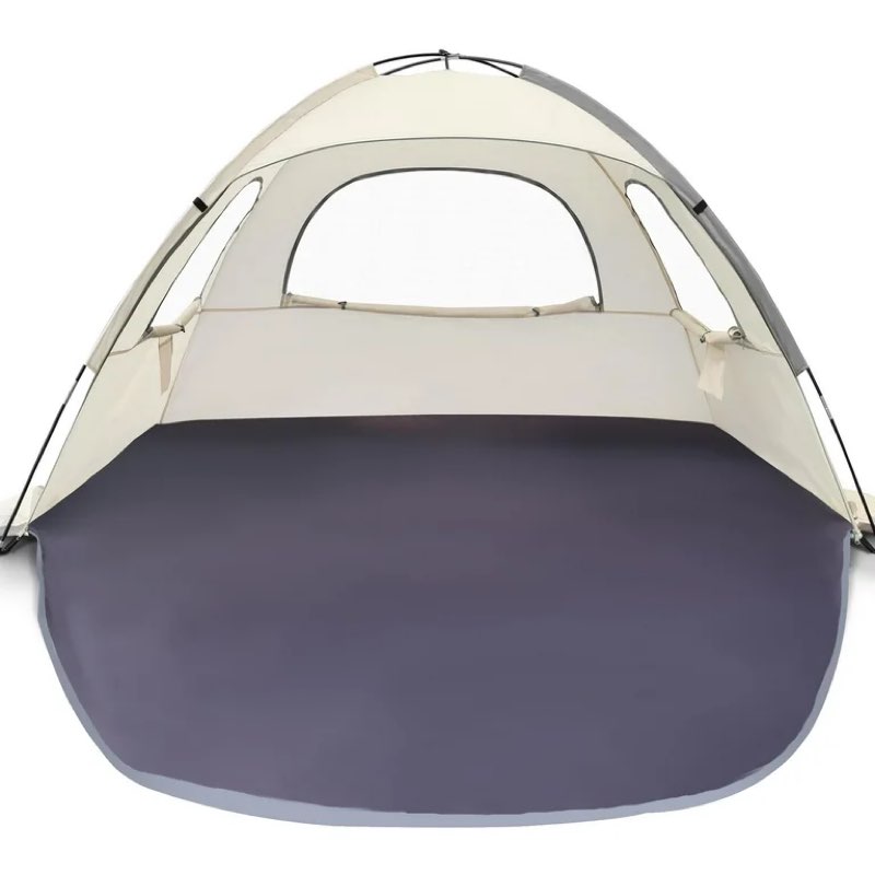 Beach Tent Anti-UV Portable Sun Shade Shelter for 8 Person, Extendable Floor with 3 Ventilating Mesh Windows Plus Carrying Bag, Stakes and Guy Lines (Mint Green)