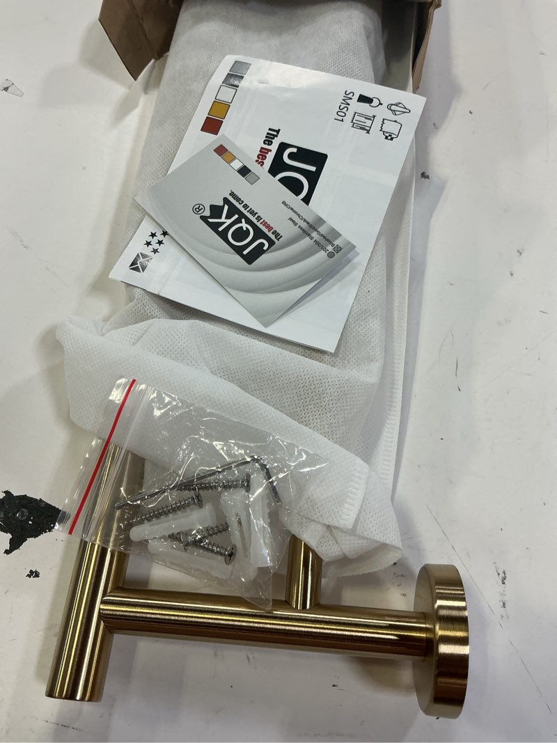 Condition photo showing Good Condition for jqk double towel bar champagne bronze, 27 inch 304 stainless steel thicken 0.8mm towel rack for bathroom, towel holder wall mount, useable length 24 inch, tb100l24-cb 27 inch champagne bronze
