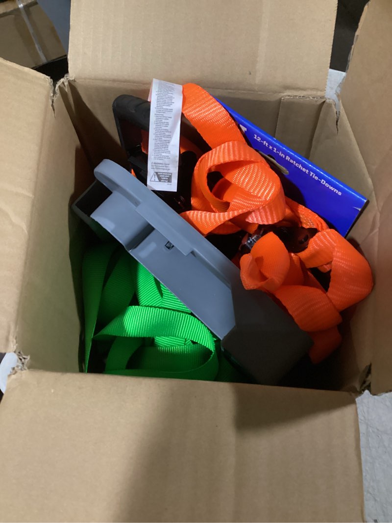 Condition photo showing As Is for smartstraps 1-in x 10-ft cam tie down with j-hook 900-lb break strength (4-pack)