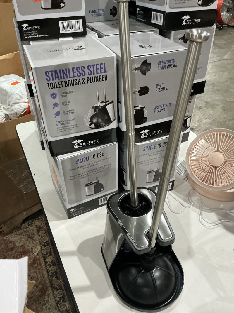 Condition photo showing Good Condition for toilettree products stainless steel toilet plunger and bowl brush combo for bathroom cleaning with holder