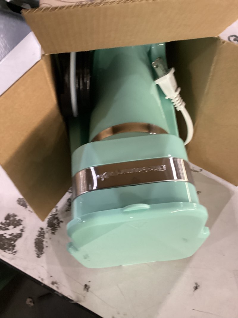 Condition photo showing Good Condition for elite gourmet ehc113m personal single-serve compact coffee maker brewer includes 14oz. stainless steel interior thermal travel mug, compatible with coffee grounds, reusable filter, mint mint 14 ounce