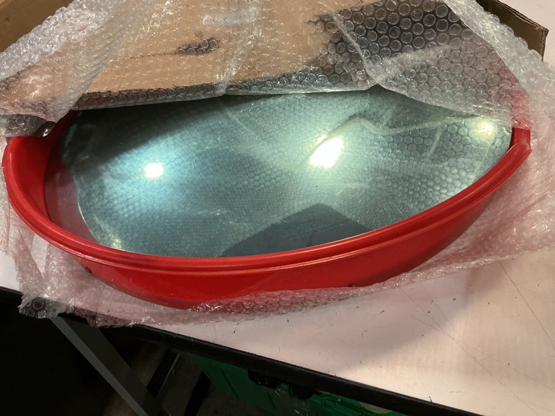 Condition photo showing Good Condition for reliancer 24" convex security mirror,curved safety traffic road driveway mirror,adjustable safety corner surveillance mirrors,outdoor indoor blind spot mirrors for garage parking lot shop office