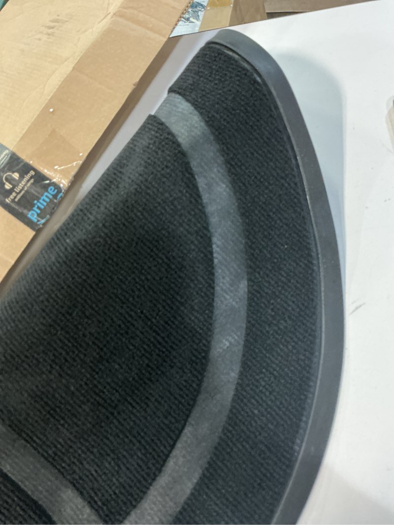 Condition photo showing Good Condition for OLANLY Half Circle Door Mat Indoor Outdoor Entrance Welcome, Waterproof All-Season, All-Weather Doormat, Sturdy Natural Rubber, Low Profile, Easy Clean Patio Porch Entryway Mat, 29.5x17, Black