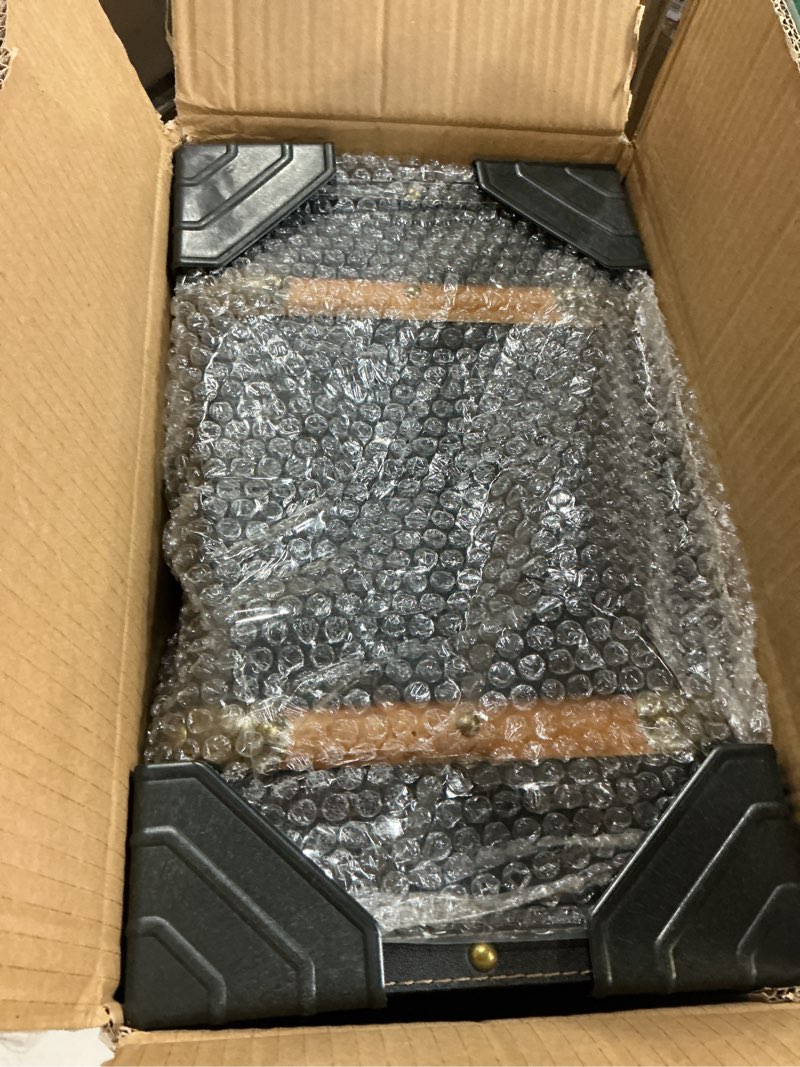 Condition photo showing New/Like New for Vintage Wooden and Leather Treasure Chest - Decorative Props and Gift Storage Box