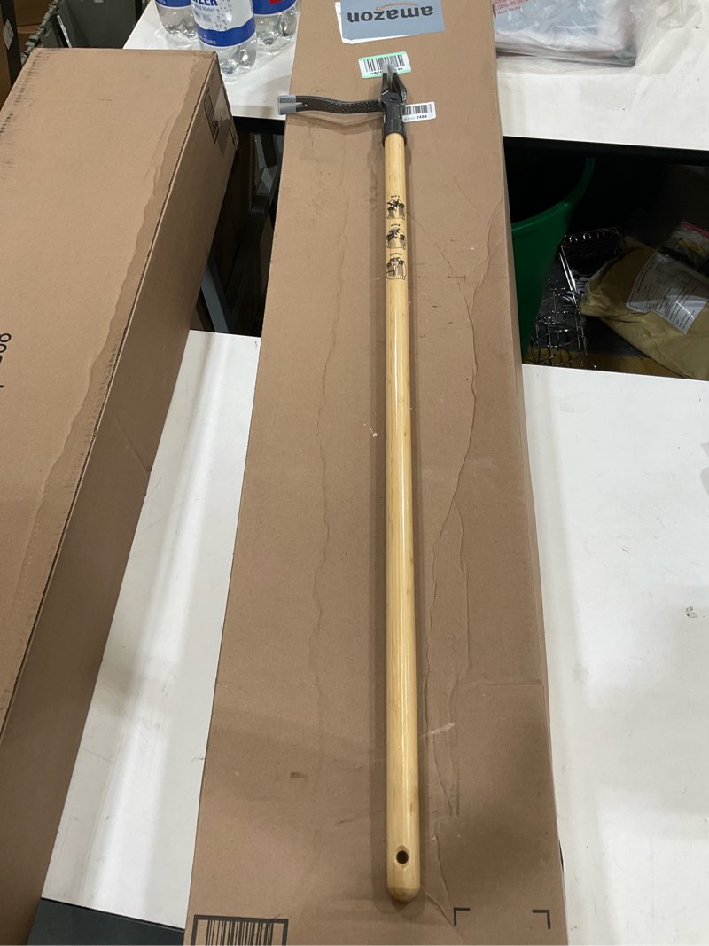 Condition photo showing New/Like New for grampa's weeder - the original stand up weed puller tool with long handle - made with real bamboo & 4-claw steel head design - easily remove weeds without bending, pulling, or kneeling.