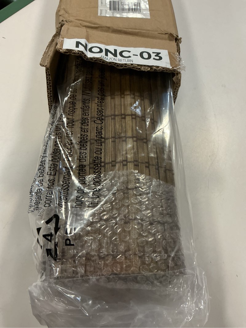 Condition photo showing New/Like New for LazBlinds No Tools No Drill Cordless Bamboo Roman Shades, Light Filtering Window Treatment, Roll Up Bamboo Blinds for Windows 21'' W x 64'' H, Eastfield Teak Light Filtering-eastfield Teak 21" W x 64" H