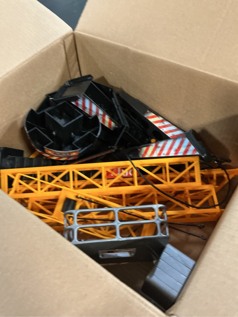 Condition photo showing As Is for DICKIE TOYS Mighty Construction Crane with Remote Control, 48" inches and 350 Degree Rotation Trolley, for Ages 3 and up